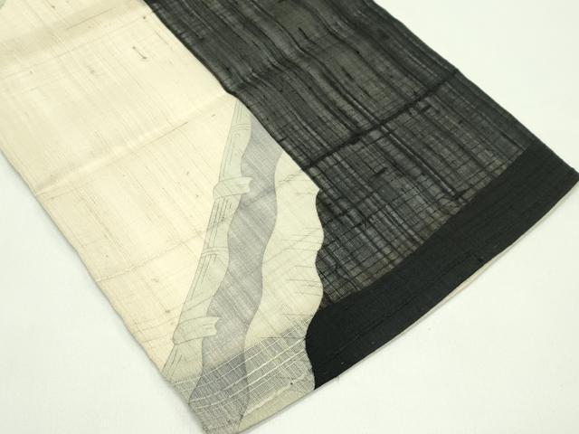 平和屋着物＊夏物 太鼓柄 京袋帯 紬地 駒刺繍 松竹梅風景文 金糸 正絹 逸品 CABG7570rv