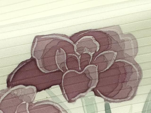 平和屋着物＊夏物　絽塩瀬　九寸名古屋帯　ろうけつ染め　草花文　正絹　逸品　CABG7571rv