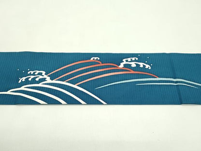 平和屋着物＊夏物　絽塩瀬　九寸名古屋帯　立波文　正絹　逸品　CABG7574rv