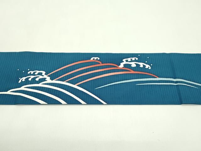 平和屋着物＊夏物　絽塩瀬　九寸名古屋帯　立波文　正絹　逸品　CABG7574rv
