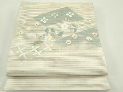 平和屋着物＊夏物　八寸名古屋帯　絽綴れ　草花文　金銀糸　正絹　逸品　CABG7582rv
