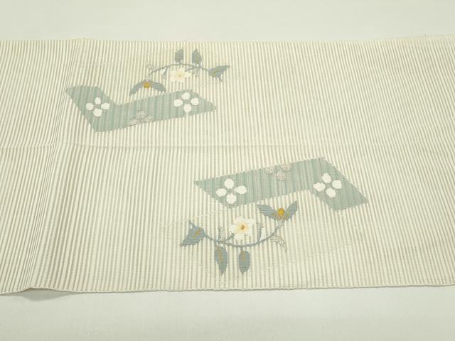平和屋着物＊夏物　八寸名古屋帯　絽綴れ　草花文　金銀糸　正絹　逸品　CABG7582rv