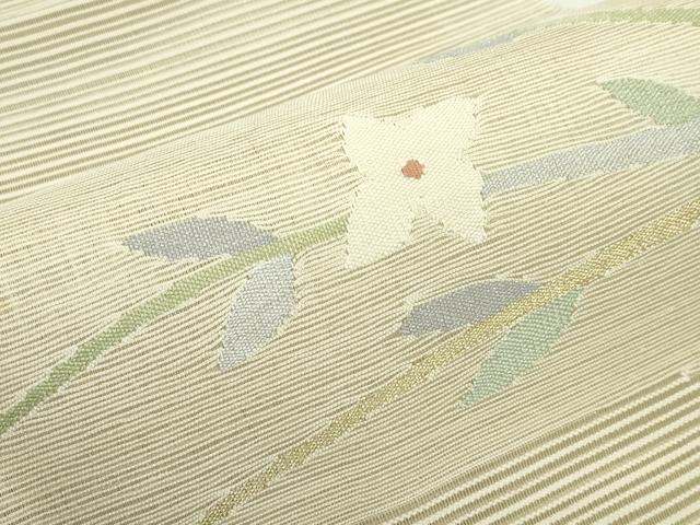 平和屋着物＊夏物　八寸名古屋帯　絽綴れ　草花文　金銀糸　正絹　逸品　CABG7583rv