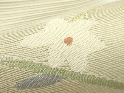 平和屋着物＊夏物　八寸名古屋帯　絽綴れ　草花文　金銀糸　正絹　逸品　CABG7583rv