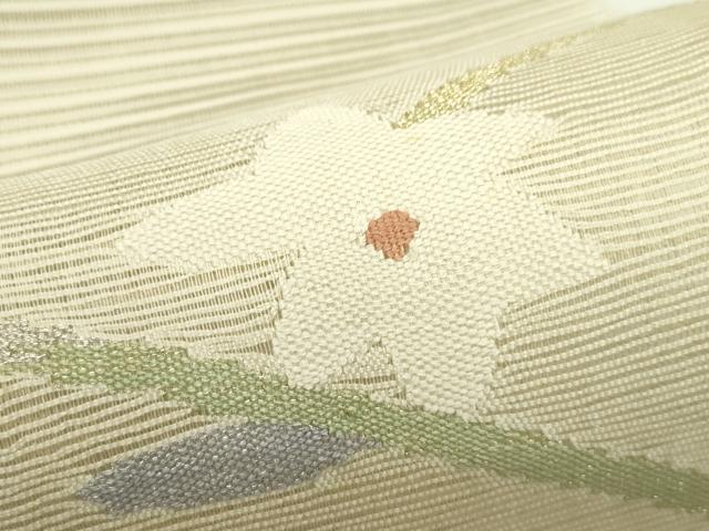 平和屋着物＊夏物　八寸名古屋帯　絽綴れ　草花文　金銀糸　正絹　逸品　CABG7583rv