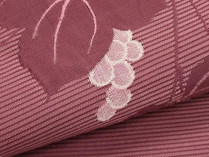 平和屋着物＊夏物　八寸名古屋帯　絽綴れ　葡萄蔦の葉文　正絹　逸品　CABG7591rv