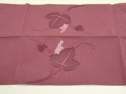 平和屋着物＊夏物　八寸名古屋帯　絽綴れ　葡萄蔦の葉文　正絹　逸品　CABG7591rv