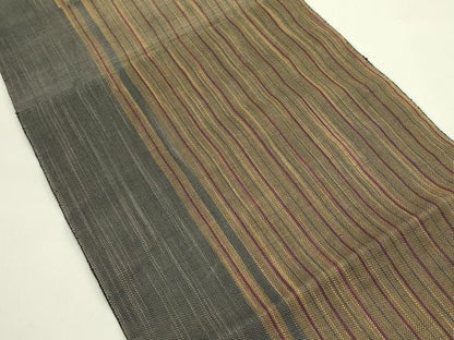 平和屋着物＊夏物　八寸名古屋帯　間道　正絹　逸品　CABG7593rv