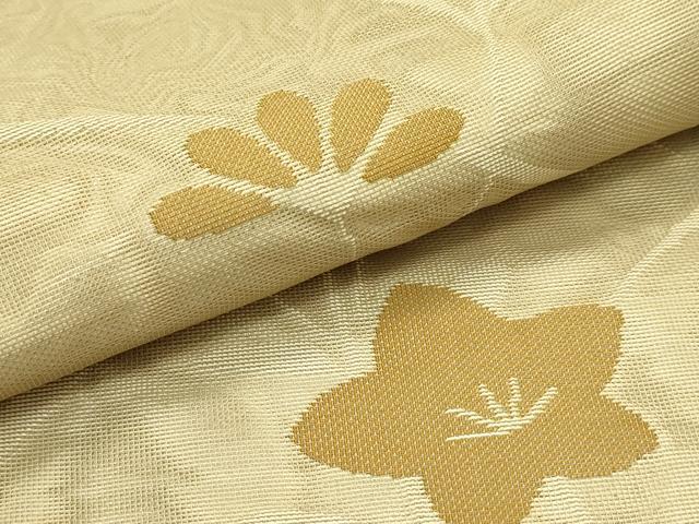 平和屋着物＊夏物　九寸名古屋帯　草花文　正絹　逸品　CABG7596rv
