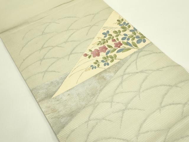 平和屋着物＊夏物　九寸名古屋帯　絽綴れ　秋草文　金銀糸　正絹　逸品　CABG7599rv