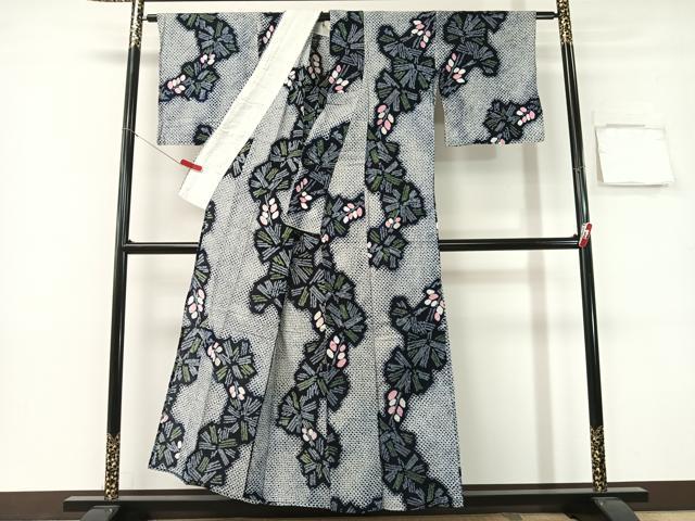 平和屋着物∴夏物　浴衣　有松鳴海絞り　花松文　綿　逸品　CABG7601vp