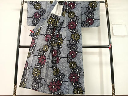 平和屋着物∴夏物　浴衣　有松鳴海絞り　菊花文　綿　逸品　CABG7602vp