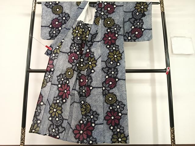 平和屋着物∴夏物　浴衣　有松鳴海絞り　菊花文　綿　逸品　CABG7602vp