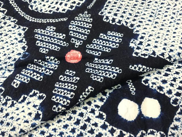 平和屋着物∴夏物　浴衣　有松鳴海絞り　舞花文　綿　逸品　CABG7603vp