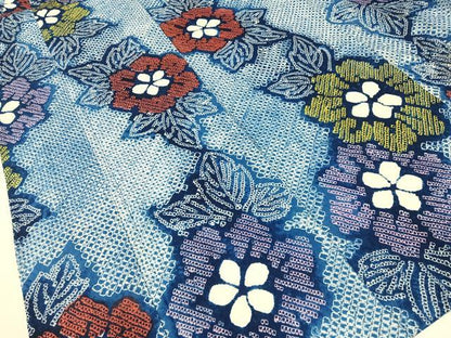 平和屋着物∴夏物　浴衣　有松鳴海絞り　草花文　綿　逸品　CABG7604vp