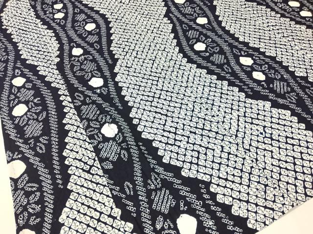 平和屋着物∴夏物　浴衣　有松鳴海絞り　立涌花文　綿　逸品　CABG7605vp