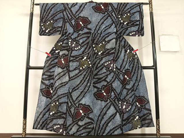 平和屋着物∴夏物　浴衣　有松鳴海絞り　舞蝶文　綿　逸品　CABG7606vp