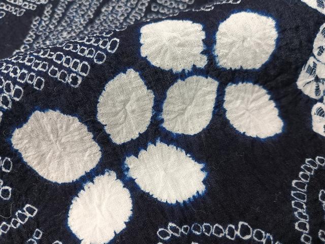 平和屋着物∴夏物　浴衣　有松鳴海絞り　流水草花文　大丸扱い　綿　逸品　CABG7613vp