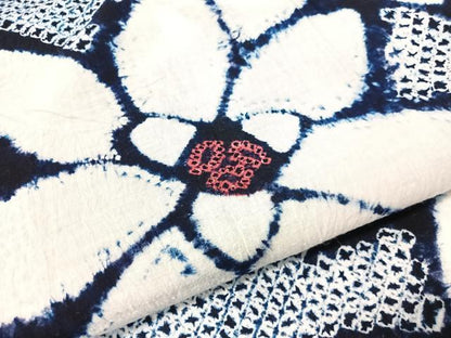 平和屋着物∴夏物　浴衣　有松鳴海絞り　花尽くし　綿　逸品　CABG7618vp