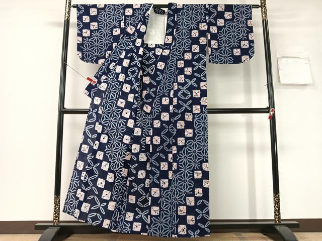 平和屋着物∴夏物　浴衣　有松鳴海絞り　吉祥文様　綿　逸品　未使用　CABG7621vp