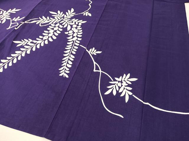 平和屋着物▽訪問着　単衣　藤花房シルエット　綿　逸品　CABG7628vp