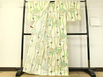 平和屋着物∴夏物　浴衣　立涌舞桜　綿　逸品　CABG7629vp
