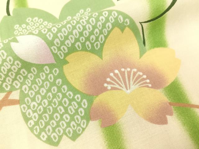 平和屋着物∴夏物　浴衣　立涌舞桜　綿　逸品　CABG7629vp