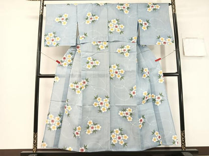 平和屋着物∴夏物　浴衣　綿紅梅　舞桜　綿　逸品　CABG7631vp
