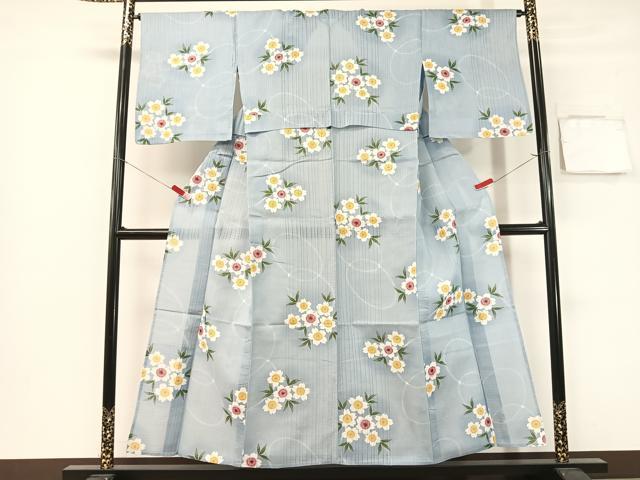 平和屋着物∴夏物　浴衣　綿紅梅　舞桜　綿　逸品　CABG7631vp