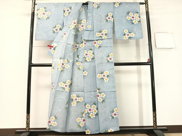 平和屋着物∴夏物　浴衣　綿紅梅　舞桜　綿　逸品　CABG7631vp