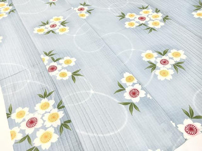 平和屋着物∴夏物　浴衣　綿紅梅　舞桜　綿　逸品　CABG7631vp