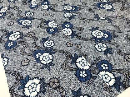 平和屋着物∴夏物　浴衣　有松鳴海絞り　三浦絞り　流水花文　綿　逸品　CABG7634vp