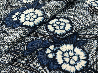 平和屋着物∴夏物　浴衣　有松鳴海絞り　三浦絞り　流水花文　綿　逸品　CABG7634vp