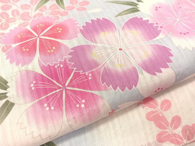 平和屋着物∴夏物　浴衣　撫子　綿　逸品　CABG7636vp