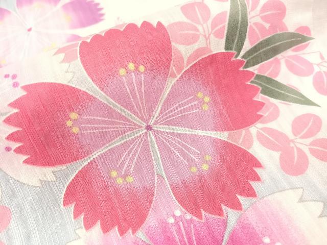 平和屋着物∴夏物　浴衣　撫子　綿　逸品　CABG7636vp