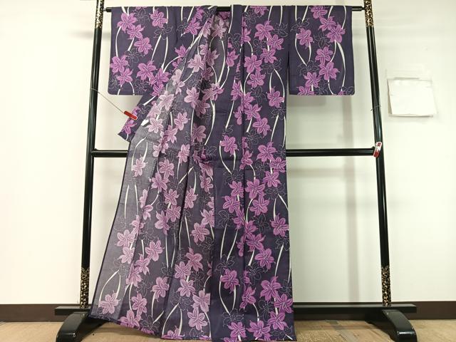 平和屋着物∴夏物　浴衣　百合　綿　逸品　CABG7637vp