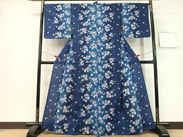 平和屋着物∴夏物　浴衣　綿紅梅　草花文　金彩　綿　逸品　CABG7642vp