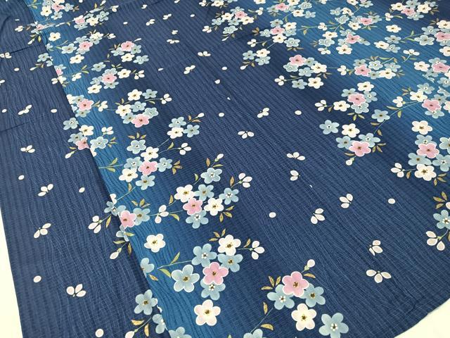 平和屋着物∴夏物　浴衣　綿紅梅　草花文　金彩　綿　逸品　CABG7642vp