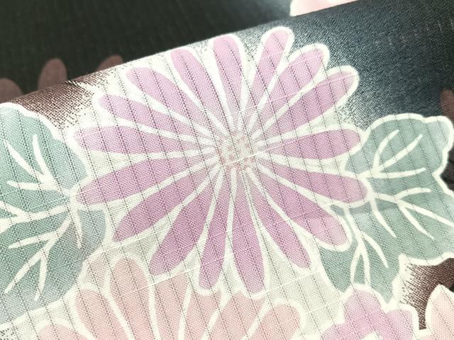 平和屋着物∴夏物　浴衣　花丸文　黒地　綿　逸品　CABG7644vp