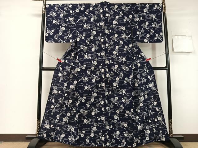 平和屋着物∴夏物　浴衣　流水枝梅文　綿　逸品　CABG7648vp