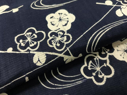 平和屋着物∴夏物　浴衣　流水枝梅文　綿　逸品　CABG7648vp