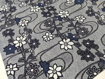 平和屋着物∴夏物　浴衣　流水花文　リップル生地　綿　逸品　未使用　CABG7651vp