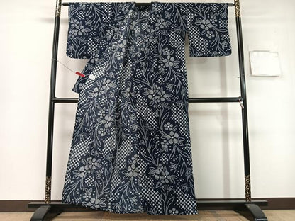 平和屋着物∴夏物　浴衣　綿紅梅　草花文　綿　逸品　CABG7652vp