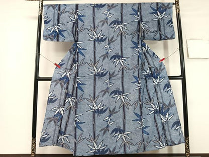 平和屋着物∴夏物　浴衣　笹竹文　綿　逸品　CABG7653vp