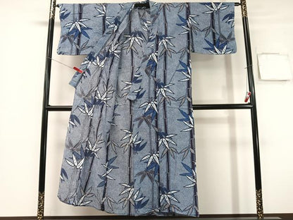 平和屋着物∴夏物　浴衣　笹竹文　綿　逸品　CABG7653vp