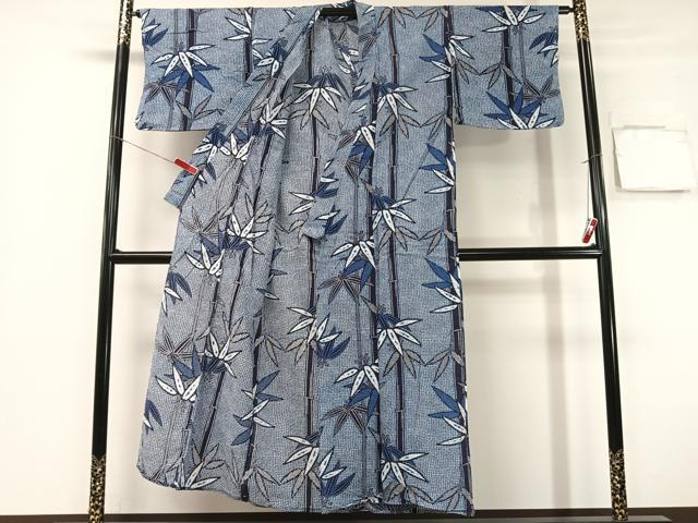平和屋着物∴夏物　浴衣　笹竹文　綿　逸品　CABG7653vp