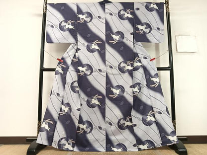 平和屋着物∴夏物　浴衣　跳び兎　金彩　綿　逸品　CABG7654vp