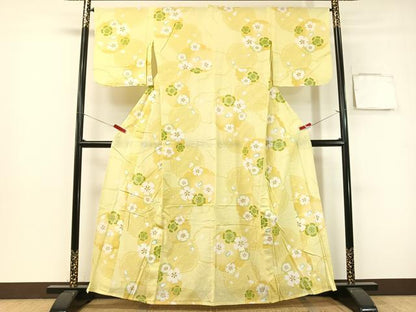 平和屋着物∴夏物　浴衣　綿紅梅　雪輪　撫子　さんび謹製　綿　逸品　未使用　CABG7655vp