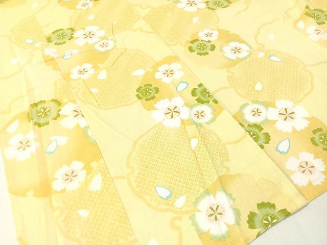 平和屋着物∴夏物　浴衣　綿紅梅　雪輪　撫子　さんび謹製　綿　逸品　未使用　CABG7655vp