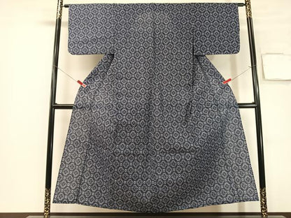 平和屋着物∴夏物　浴衣　七宝花文　リップル生地　綿　逸品　CABG7656vp